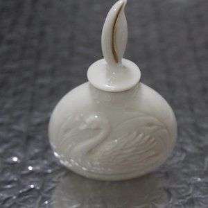 empty perfume bottle Vintage Lenox "Swan"  Fine Genuine Porcelain w/Gold Trim